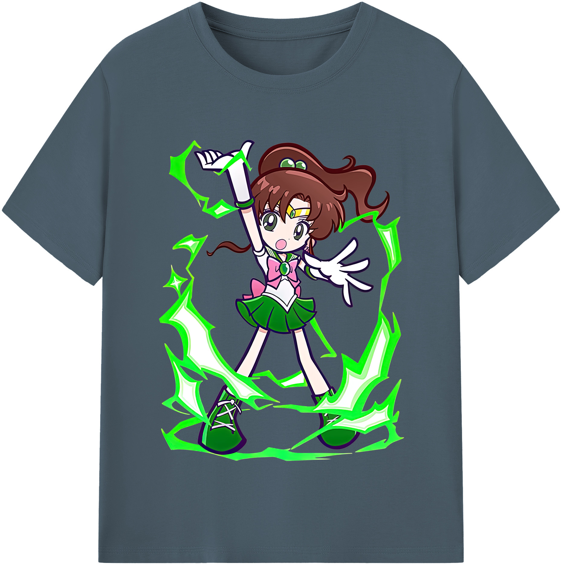 （画像用） 美少女戦士セーラームーン 木野 まこと きの まこと Sailor Moon Kino Makoto （セーラージュピター；Sailor Jupiter） 綿100％半袖Tシャツ（フロントプリント）